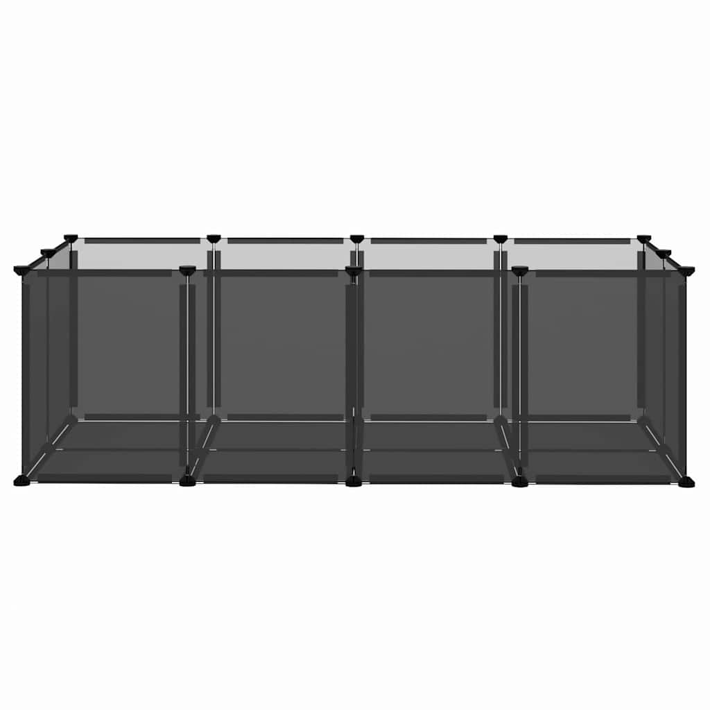 Kleintierkäfig Schwarz 144x74x46,5 cm PP und Stahl
