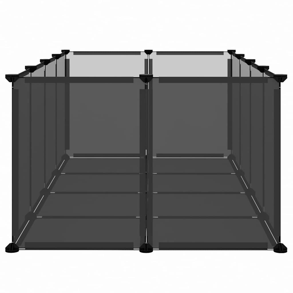 Kleintierkäfig Schwarz 144x74x46,5 cm PP und Stahl