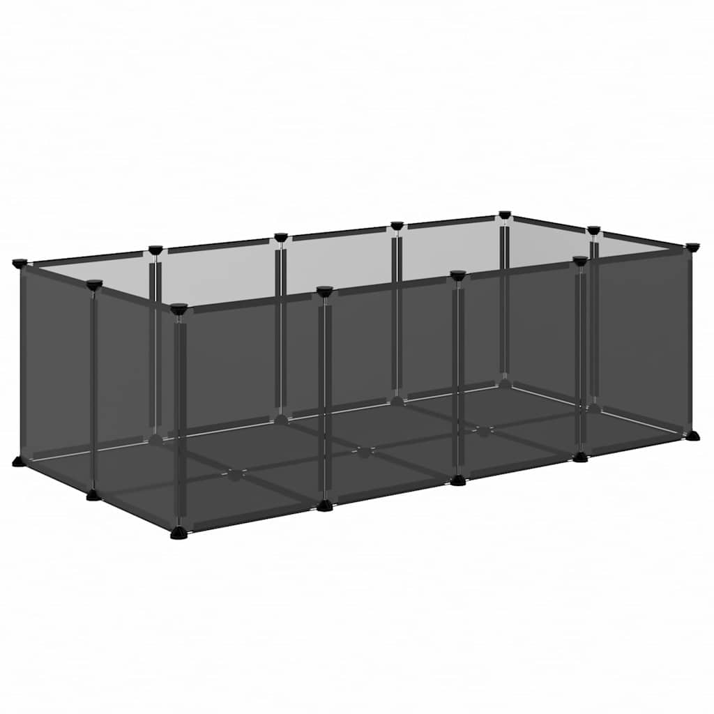 Kleintierkäfig Schwarz 144x74x46,5 cm PP und Stahl