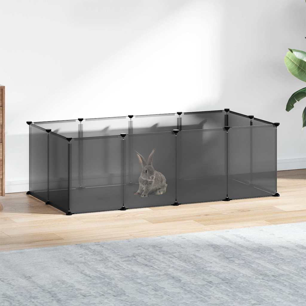 Kleintierkäfig Schwarz 144x74x46,5 cm PP und Stahl