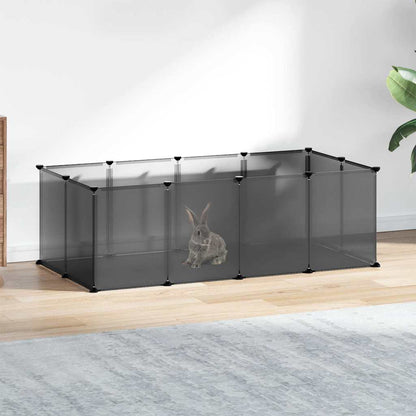 Kleintierkäfig Schwarz 144x74x46,5 cm PP und Stahl