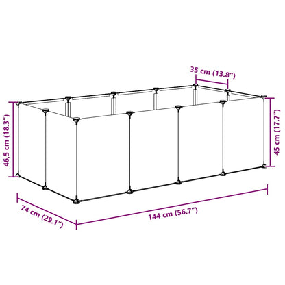 Kleintierkäfig Transparent 144x74x46,5 cm PP und Stahl
