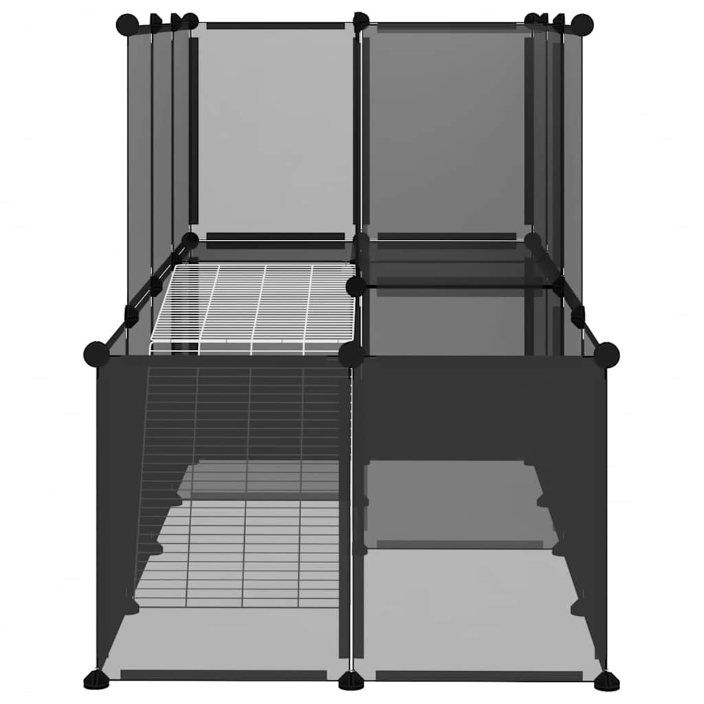 Kleintierkäfig Schwarz 142x74x93 cm PP und Stahl