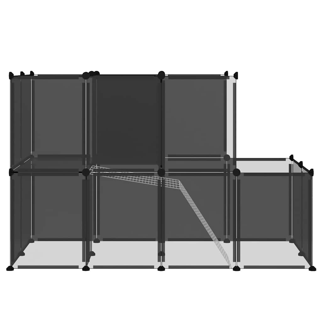 Kleintierkäfig Schwarz 142x74x93 cm PP und Stahl