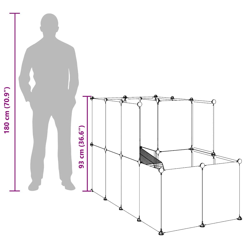 Kleintierkäfig Transparent 142x74x93 cm PP und Stahl