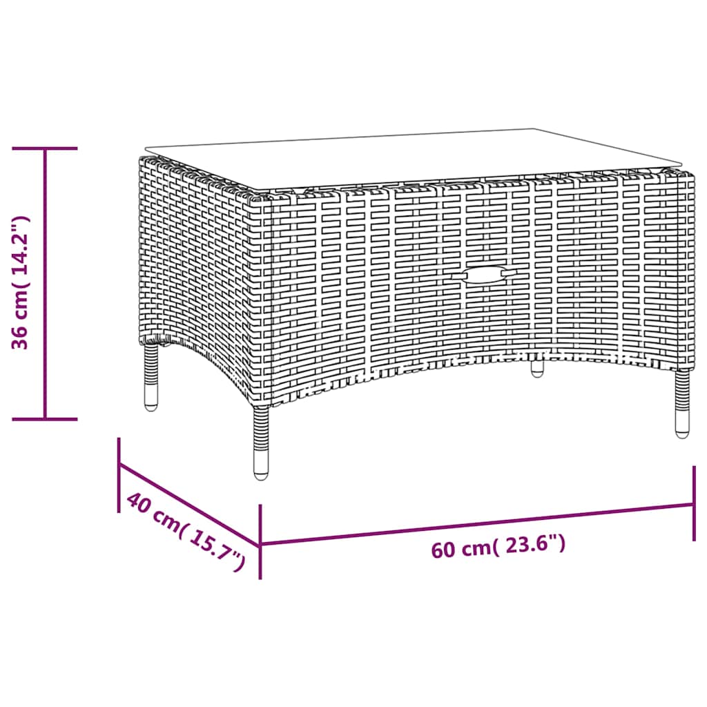 8-tlg. Garten-Lounge-Set mit Auflagen Poly Rattan Grau