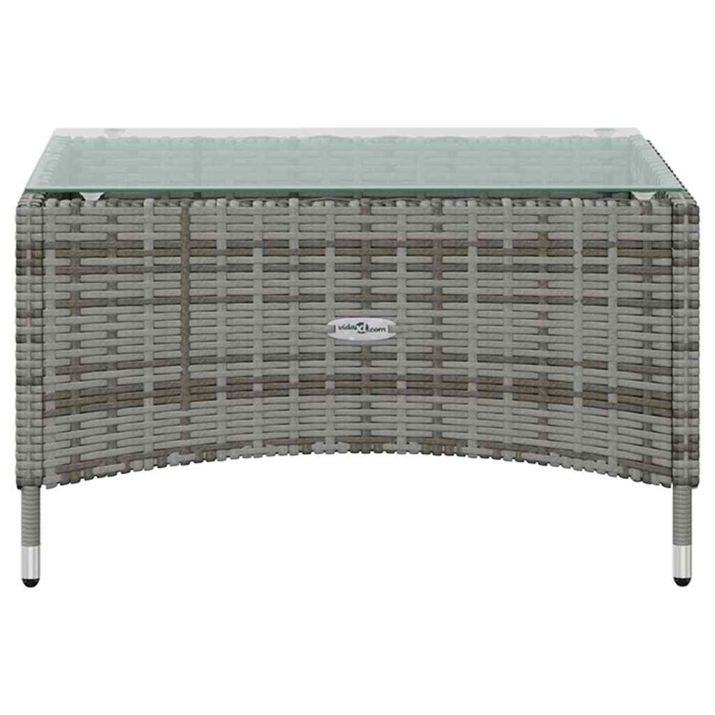8-tlg. Garten-Lounge-Set mit Auflagen Poly Rattan Grau