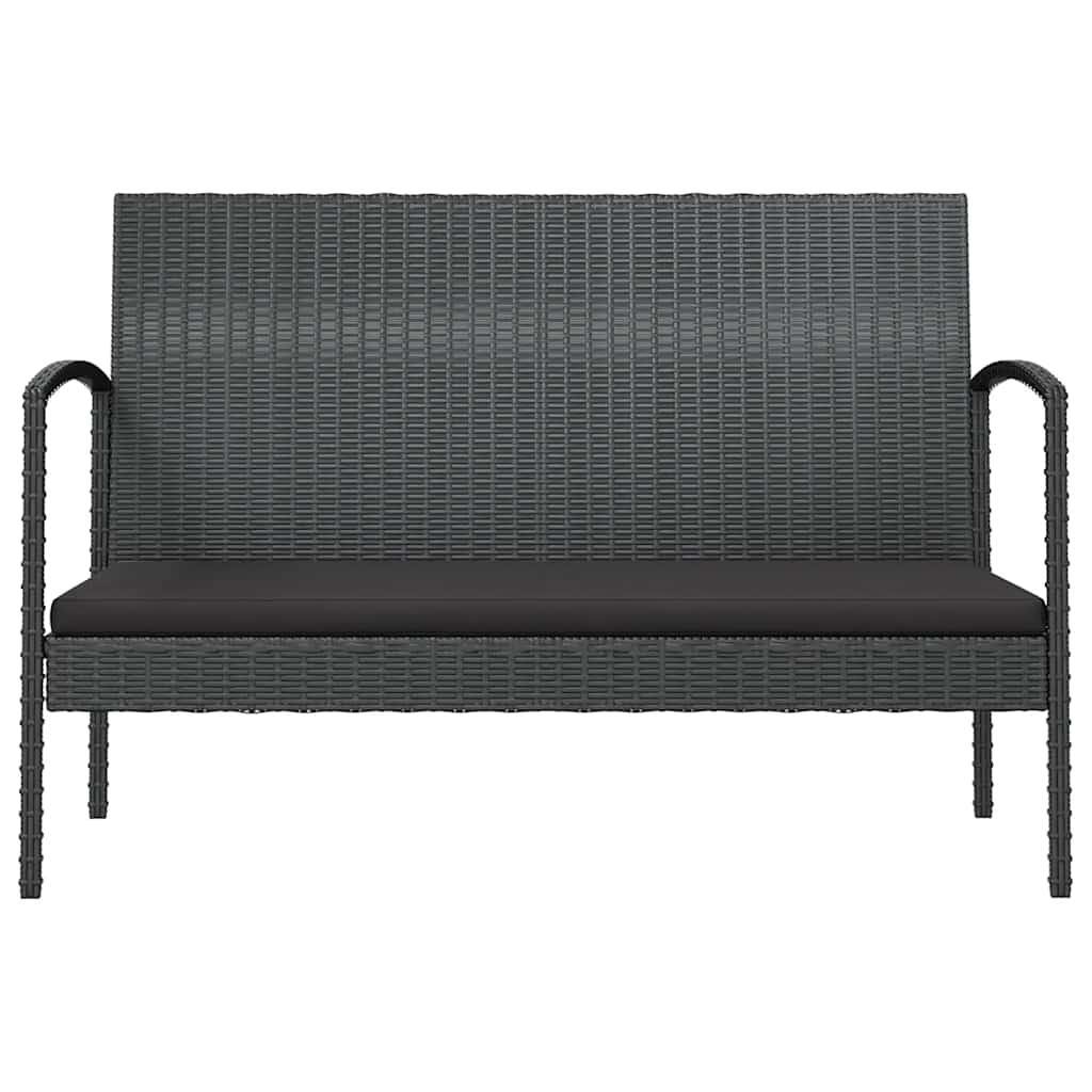 8-tlg. Garten-Lounge-Set mit Auflagen Poly Rattan Schwarz