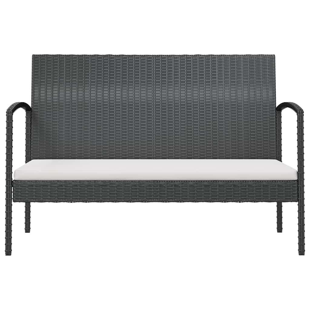 8-tlg. Garten-Lounge-Set mit Auflagen Poly Rattan Schwarz