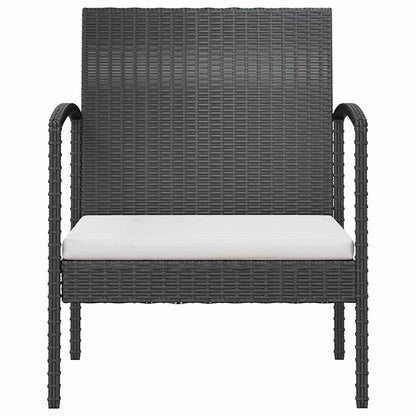 8-tlg. Garten-Lounge-Set mit Auflagen Poly Rattan Schwarz