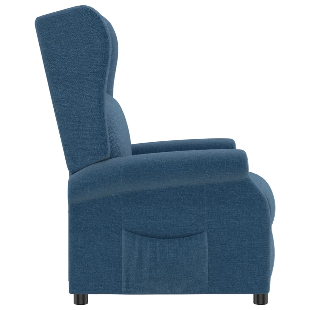 Ohrensessel mit Relaxfunktion Blau Stoff