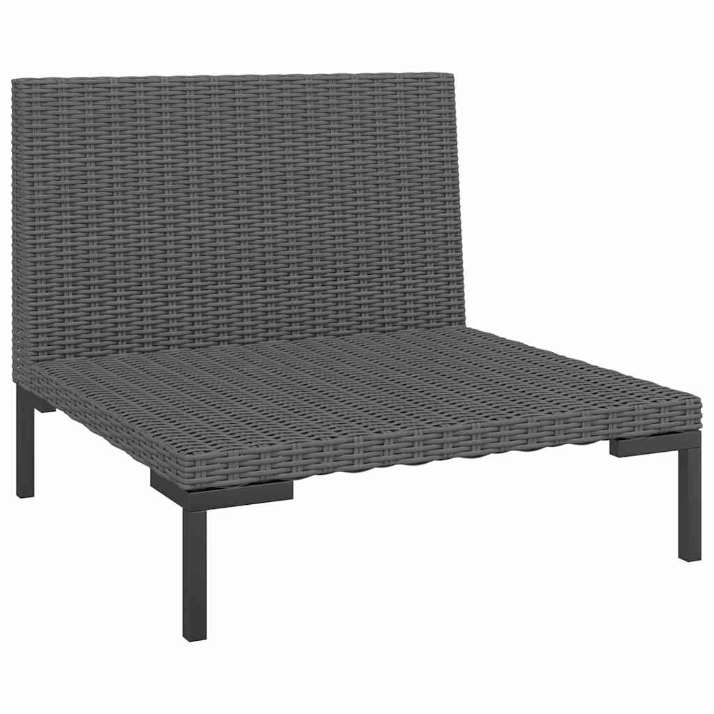 Gartensofa mit Kissen Halbrundes Poly Rattan