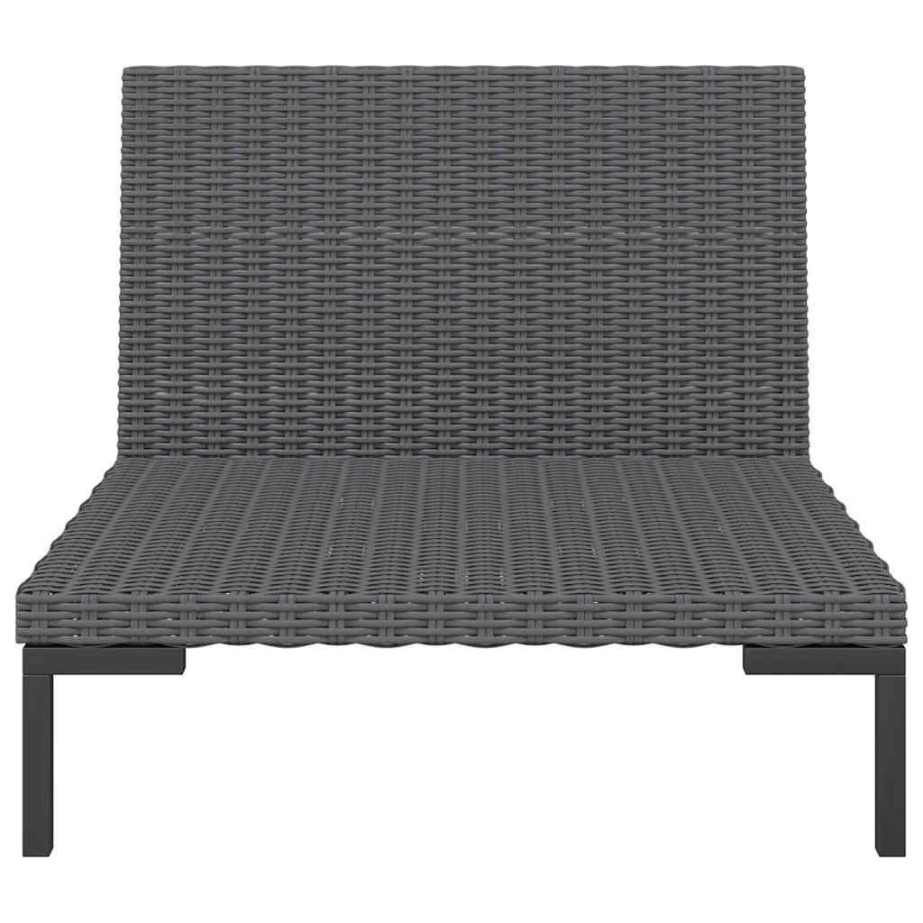 Gartensofa mit Kissen Halbrundes Poly Rattan