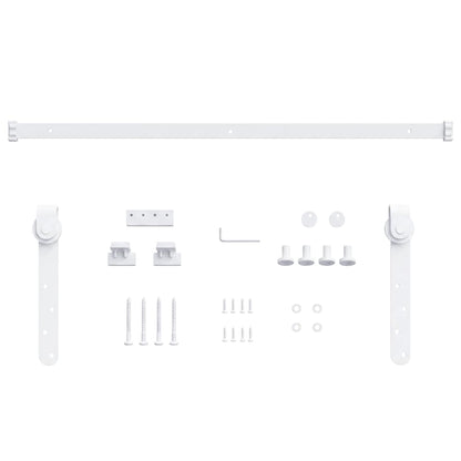 Mini Schiebetürbeschlag Set für Schranktüren Carbonstahl 122 cm