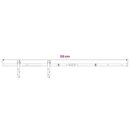 Mini Schiebetürbeschlag Set für Schranktüren Carbonstahl 122 cm