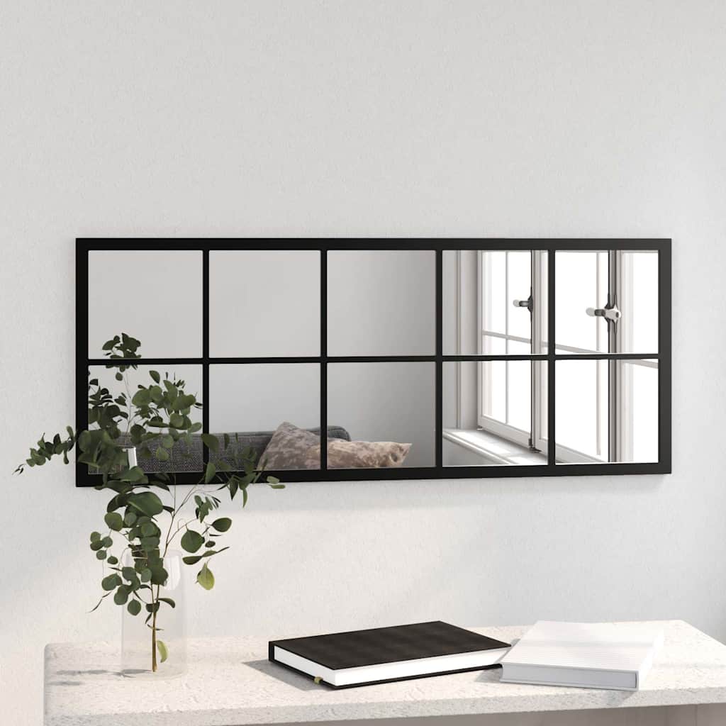 Wandspiegel Schwarz 100x40 cm Metall
