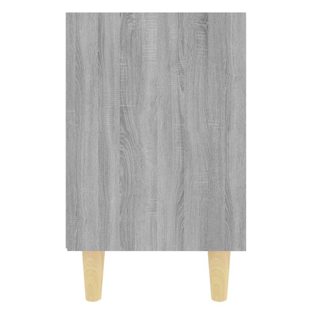 Nachttisch mit Massivholz-Beinen Grau Sonoma 40x30x50 cm