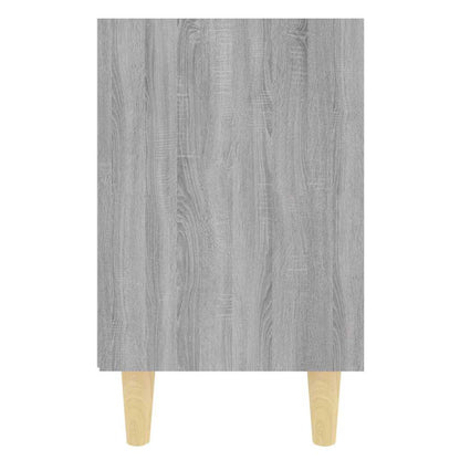 Nachttisch mit Massivholz-Beinen Grau Sonoma 40x30x50 cm