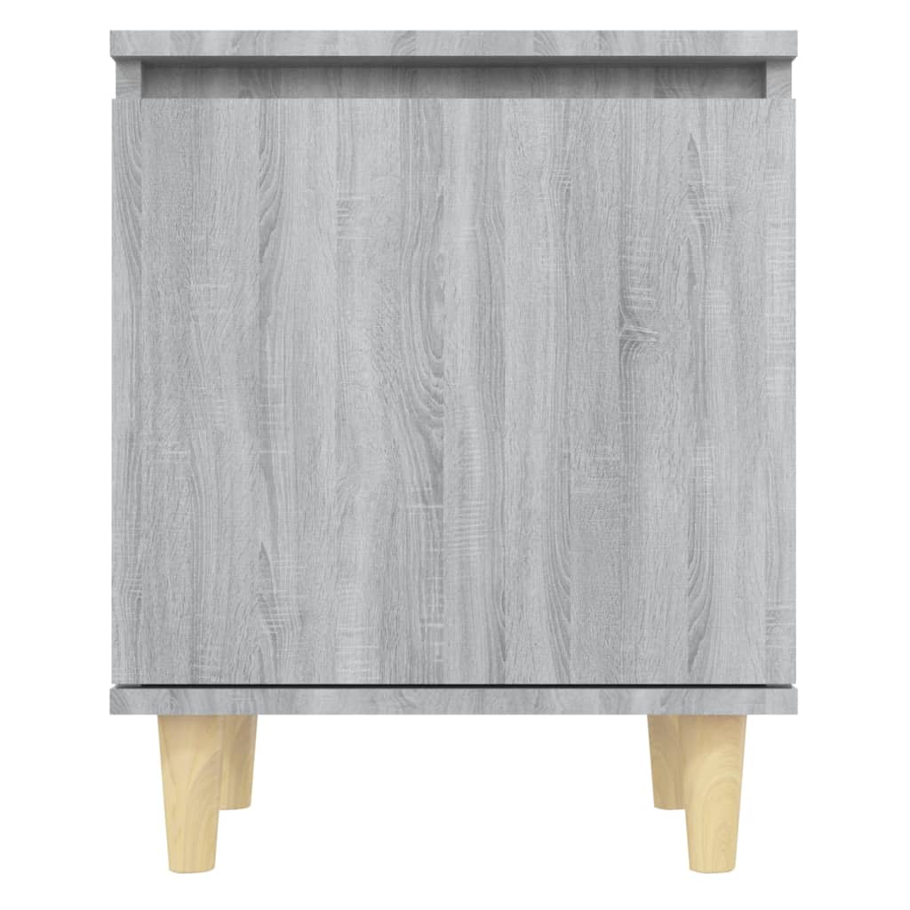 Nachttische mit Massivholz-Beinen 2 Stk. Grau Sonoma 40x30x50cm