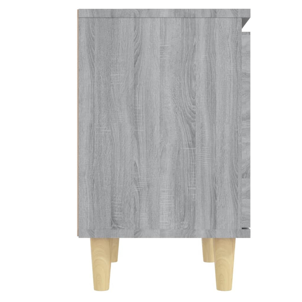 Nachttische mit Massivholz-Beinen 2 Stk. Grau Sonoma 40x30x50cm