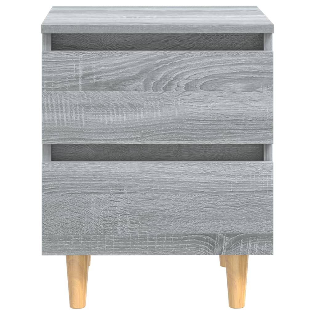 Bedside table with solid wood legs 2 pcs. Gray Sonoma 40x35x50cm