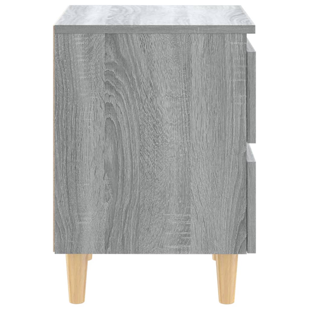 Bedside table with solid wood legs 2 pcs. Gray Sonoma 40x35x50cm