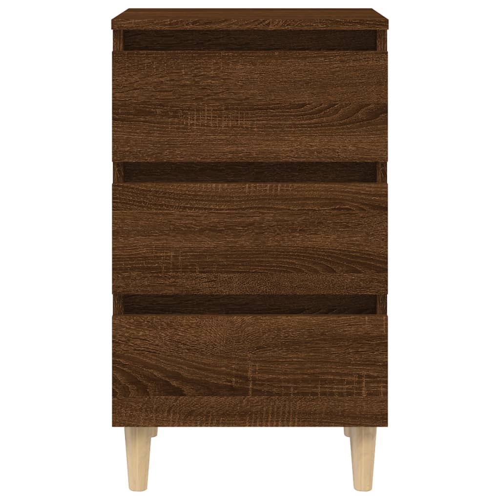 Nachttische mit Massivholz-Beinen 2 Stk. Braun Eiche 40x35x69cm
