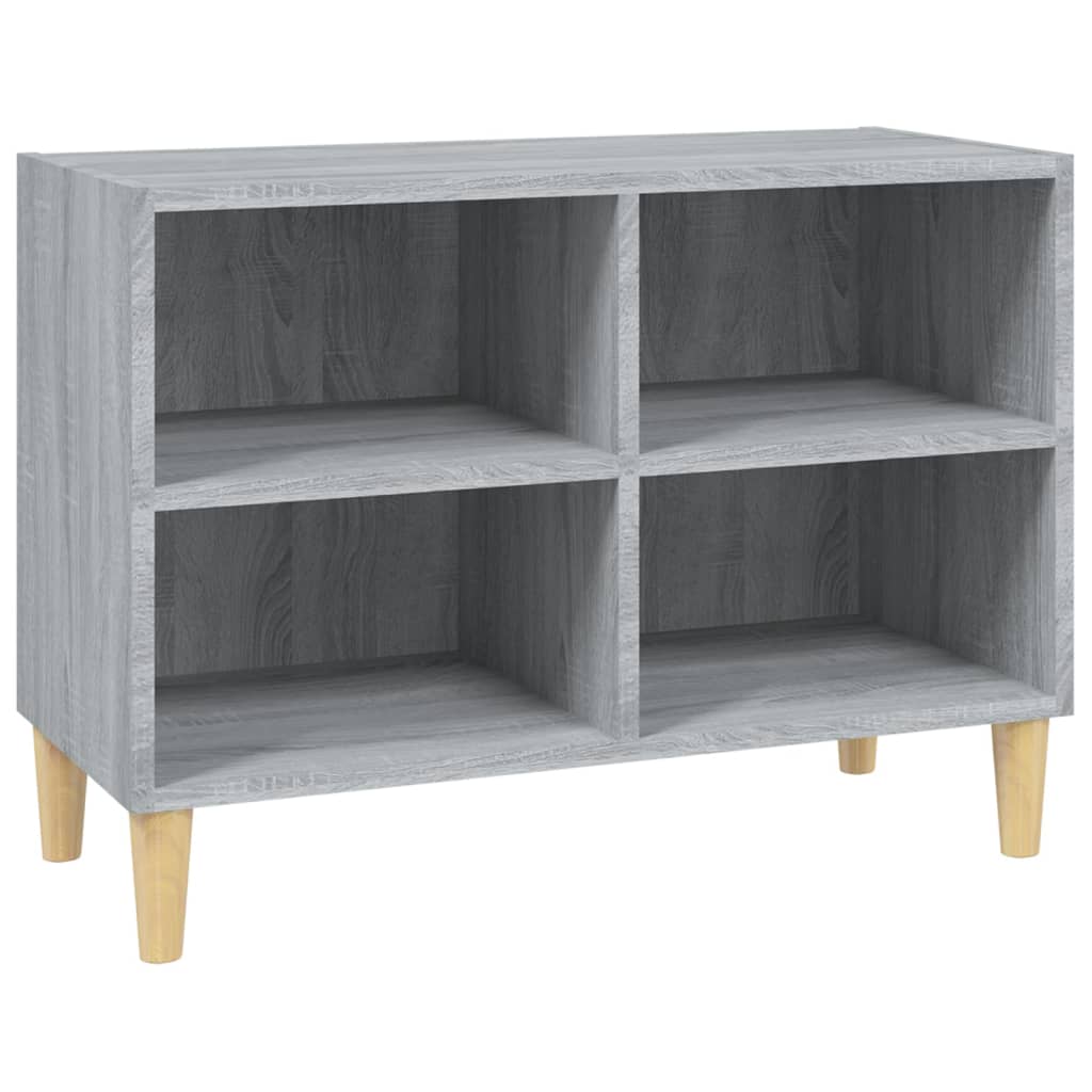 Meuble TV avec pieds en bois massif gris Sonoma 69,5x30x50 cm