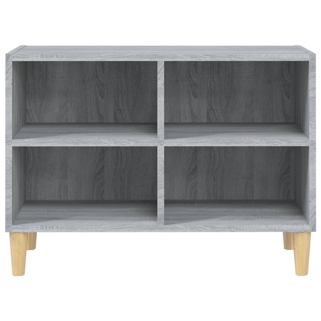 Meuble TV avec pieds en bois massif gris Sonoma 69,5x30x50 cm