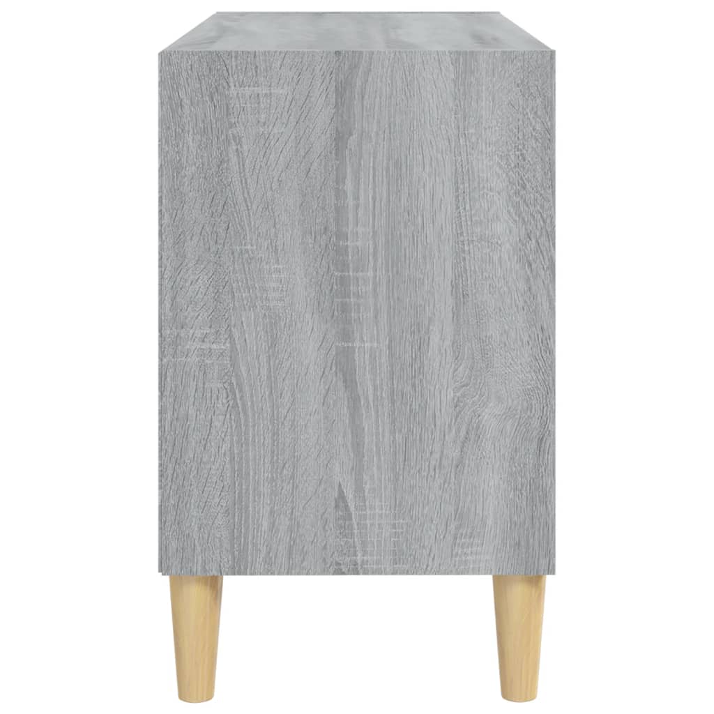 Meuble TV avec pieds en bois massif gris Sonoma 69,5x30x50 cm