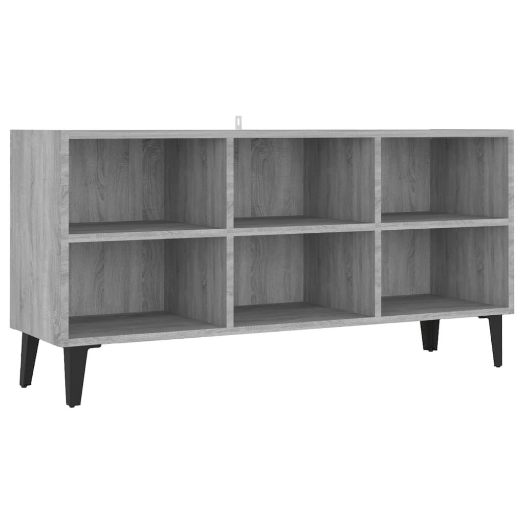 Meuble TV avec pieds en métal, gris Sonoma, 103,5 x 30 x 50 cm
