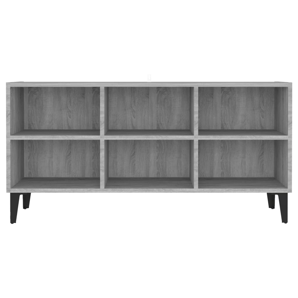 Meuble TV avec pieds en métal, gris Sonoma, 103,5 x 30 x 50 cm