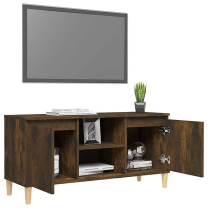TV-Schrank mit Massivholz-Beinen Räuchereiche 103,5x35x50 cm