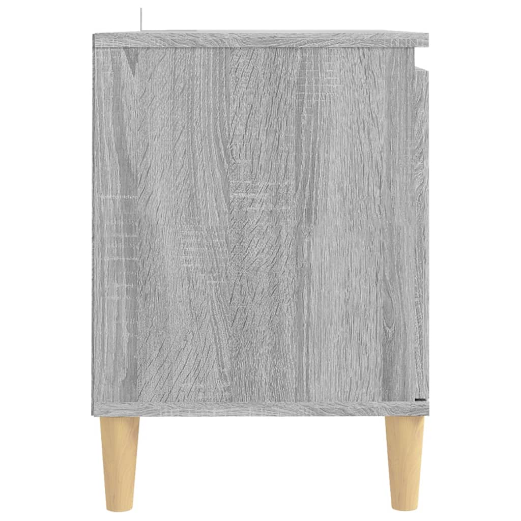 Meuble TV avec pieds en bois massif Gris Sonoma 103,5x35x50 cm