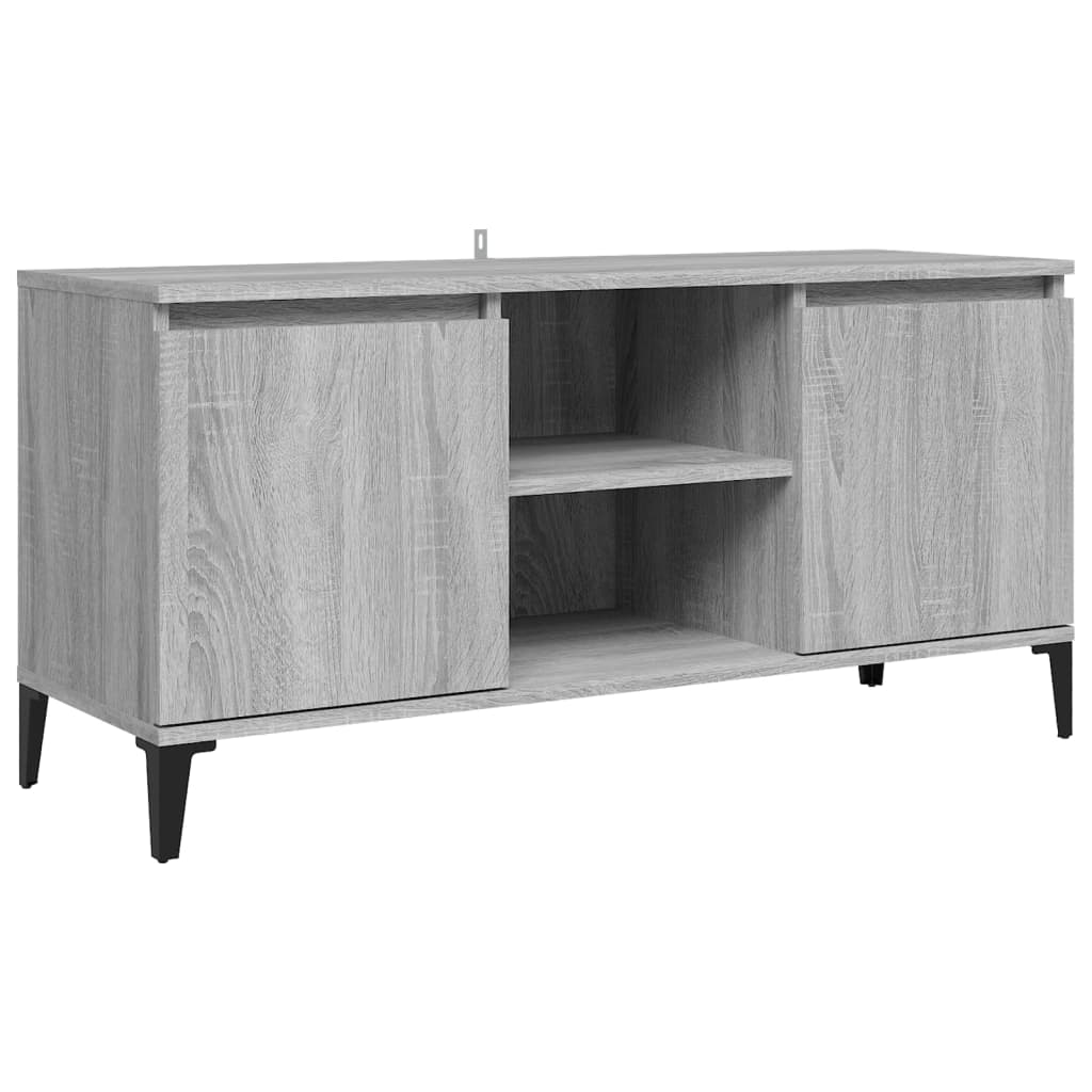 Meuble TV avec pieds en métal Gris Sonoma 103,5x35x50 cm