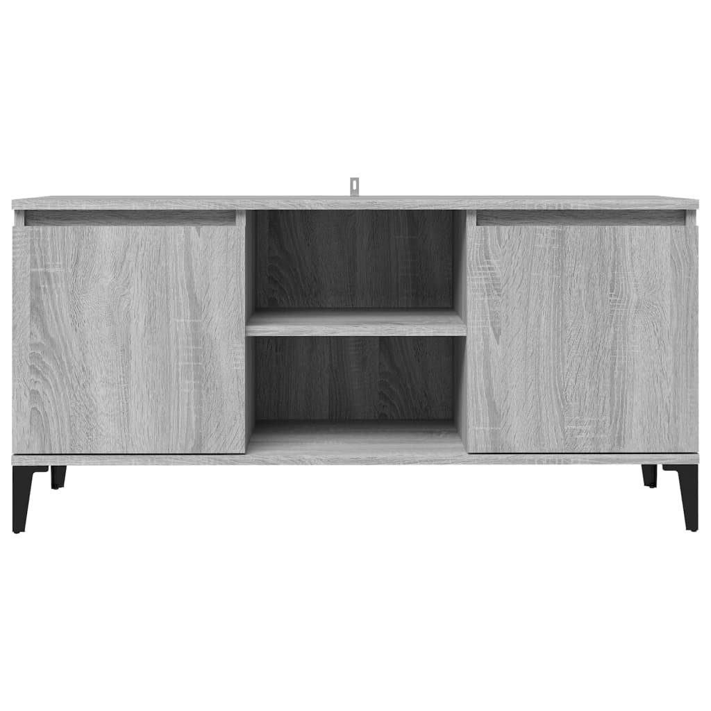 Meuble TV avec pieds en métal Gris Sonoma 103,5x35x50 cm