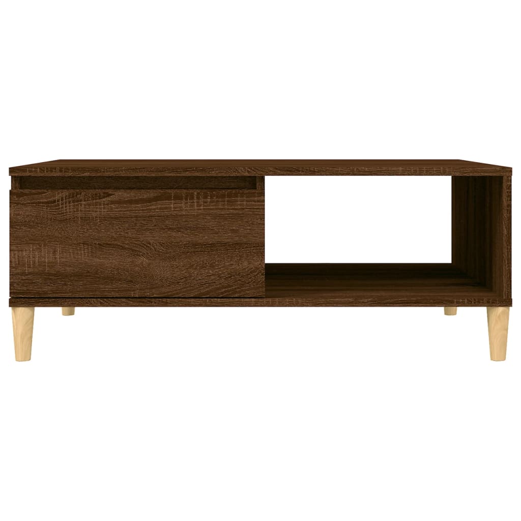 Table basse aspect chêne marron 90x60x35 cm en bois