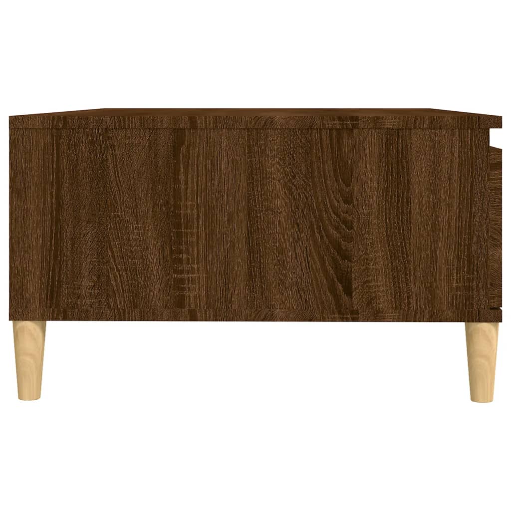 Table basse aspect chêne marron 90x60x35 cm en bois