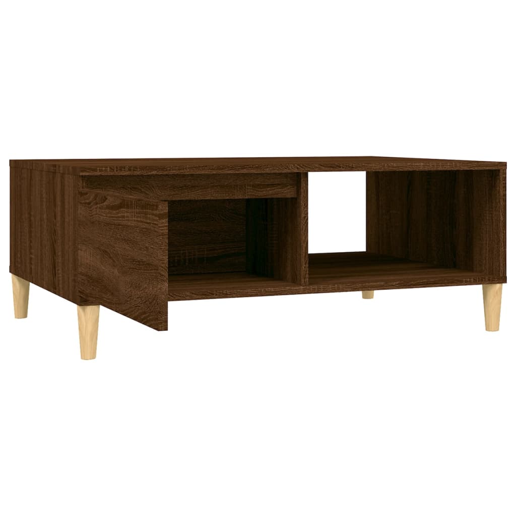 Table basse aspect chêne marron 90x60x35 cm en bois