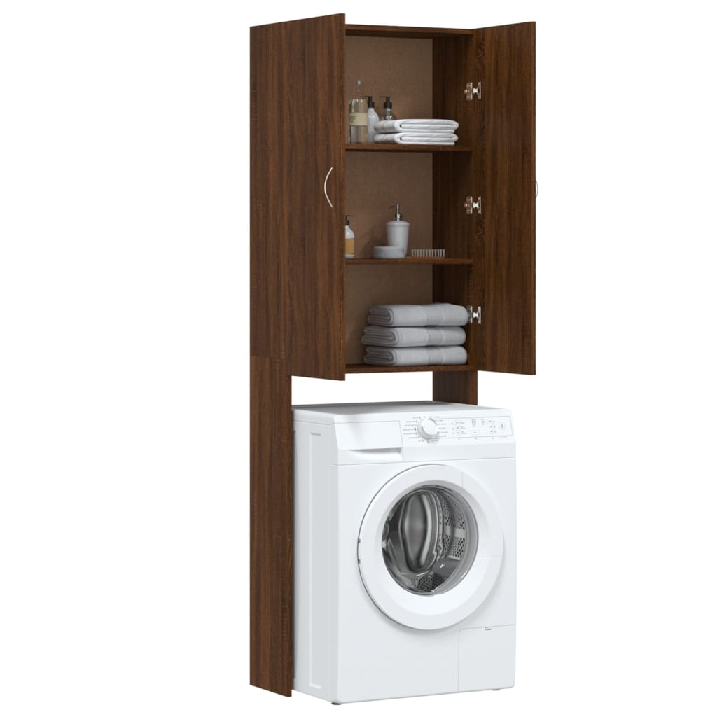 Meuble lave-linge chêne marron 64x25,5x190 cm