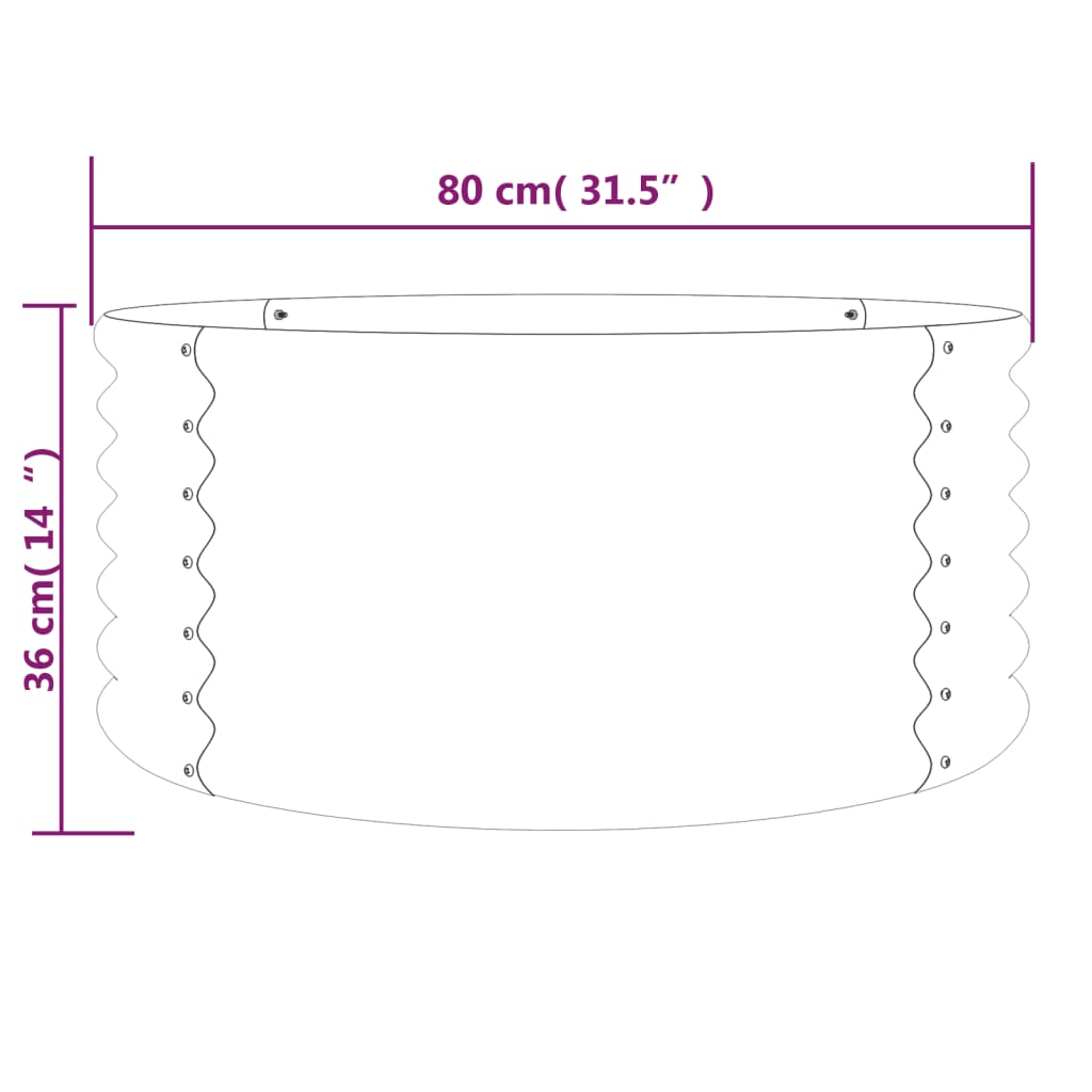 Pflanzkübel Verzinkter Stahl 80x80x36 cm Braun