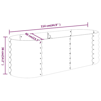 Hochbeet Verzinkter Stahl 114x40x36 cm Grau