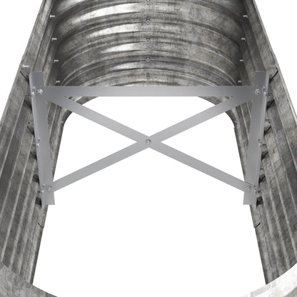 Hochbeet Verzinkter Stahl 114x40x36 cm Silbern