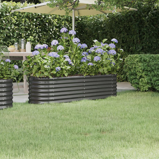Raised bed powder-coated steel 152x40x36 cm anthracite