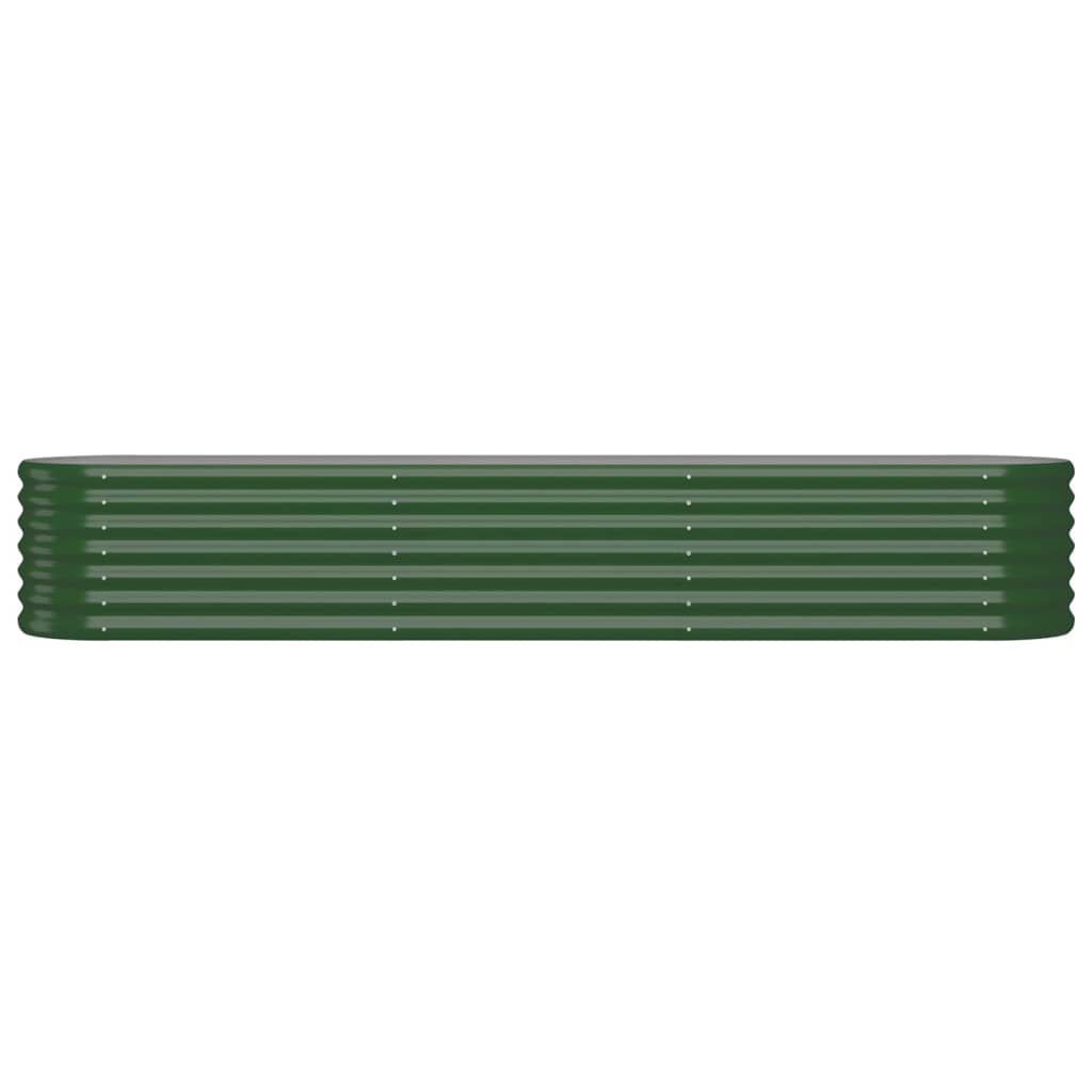Raised bed powder-coated steel 224x40x36 cm green