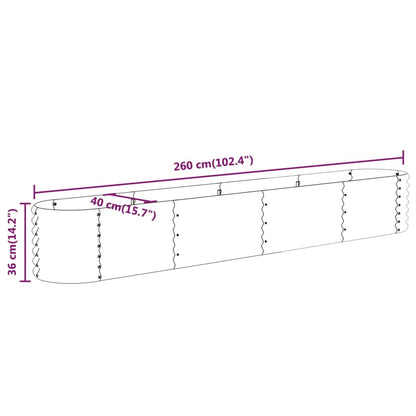 Hochbeet Verzinkter Stahl 260x40x36 cm Grau