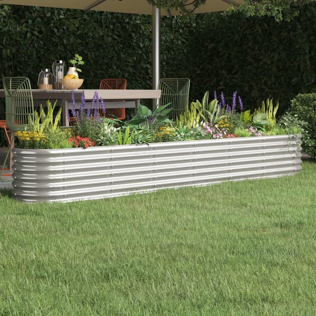 Hochbeet Verzinkter Stahl 260x40x36 cm Silbern