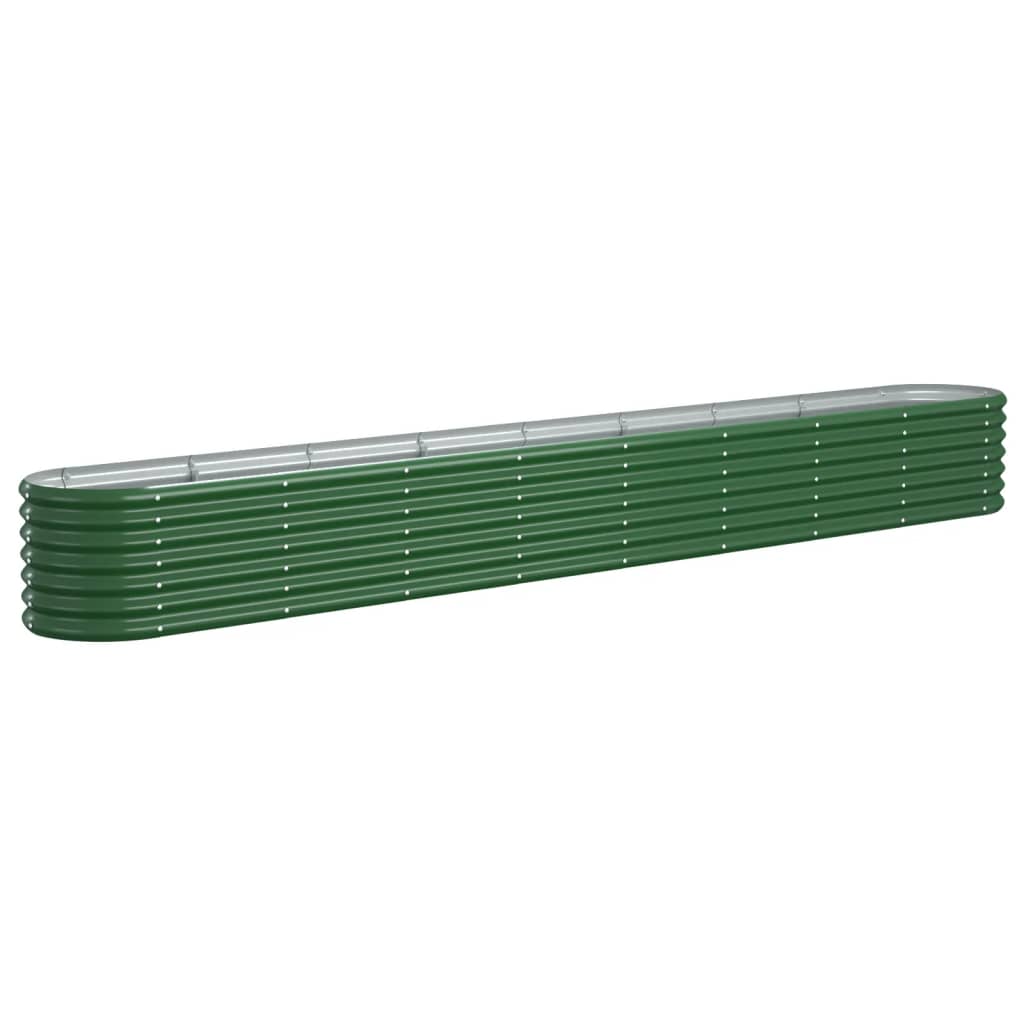 Lit surélevé en acier thermolaqué 332x40x36 cm vert