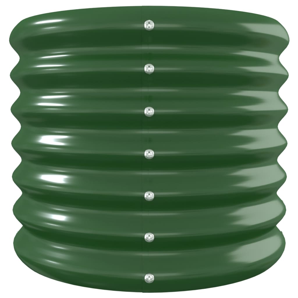 Lit surélevé en acier thermolaqué 332x40x36 cm vert