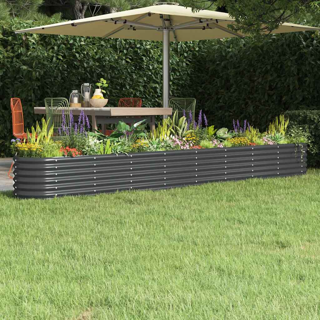 Hochbeet Verzinkter Stahl 332x40x36 cm Anthrazit